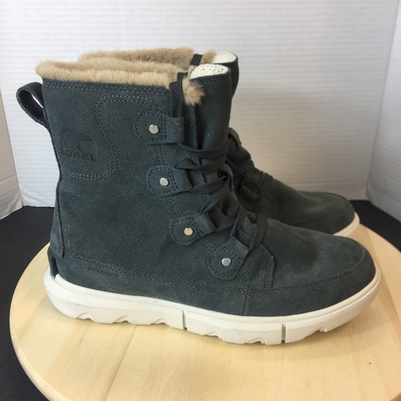 Sorel Shoes - Sorel Explorer II Joan Faux Fur Waterproof Boot  Grill Fawn size from 6-11